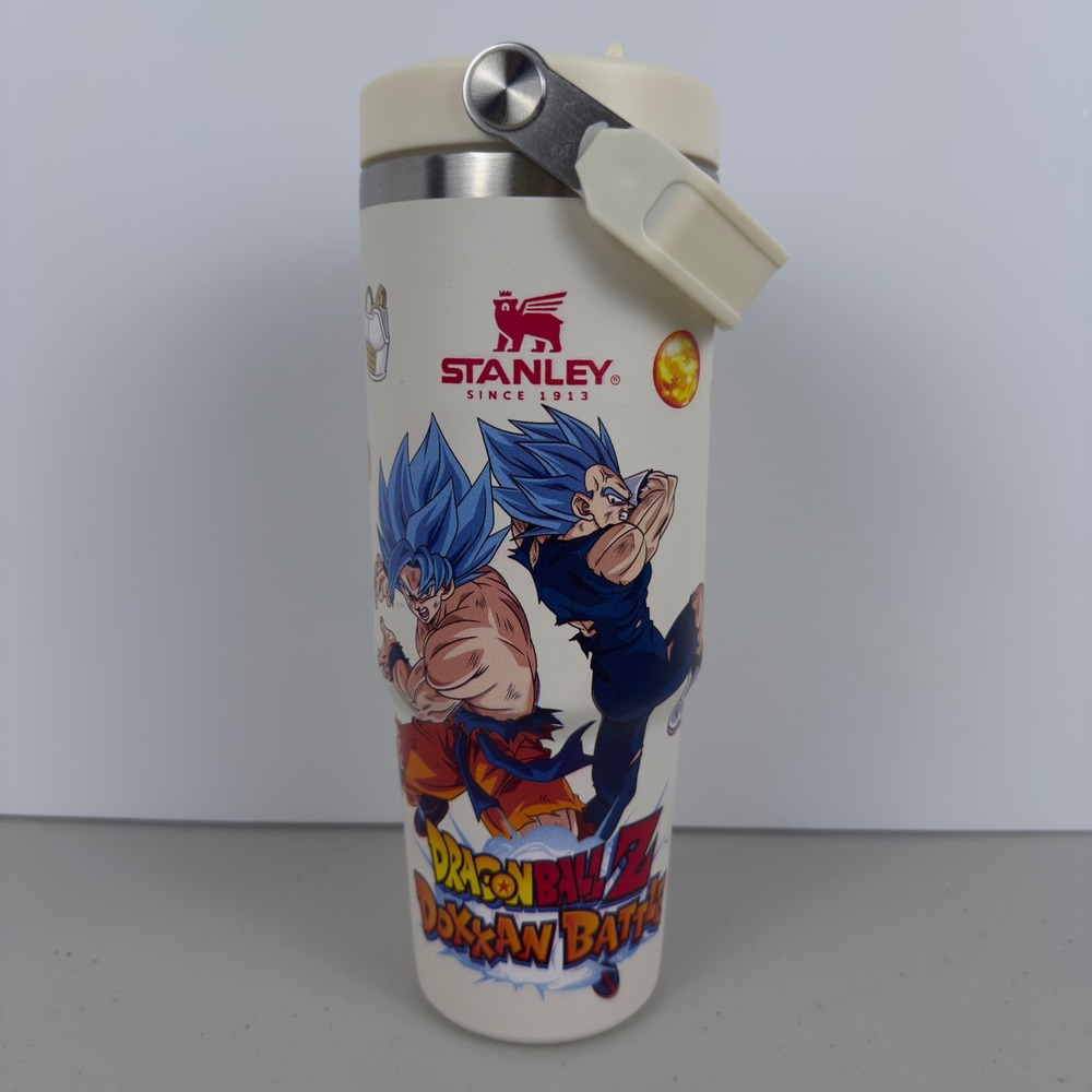 Stanley Tumbler 30oz Dragon Ball Z Dokkan Battle Flip Water Bottle Cream DBZ